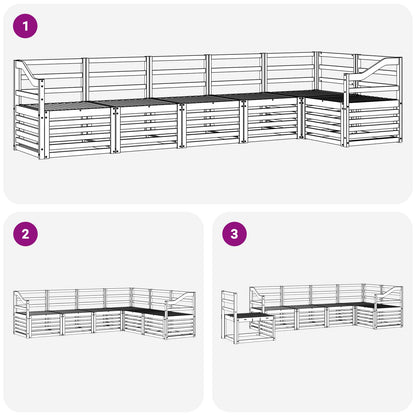 vidaXL Outdoor Sofa Set 6 pcs White 304 x 126.5 x 73 cm