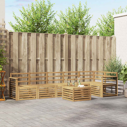 vidaXL Outdoor Sofa Set 7 pcs White 59 x 59 x 37 cm Solid Acacia Wood