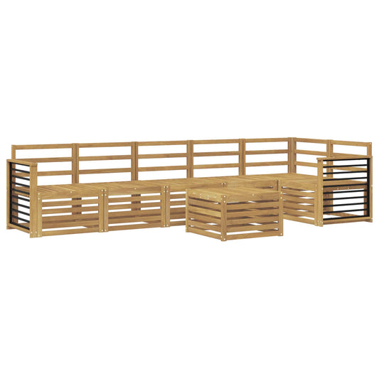 vidaXL Outdoor Sofa Set 7 pcs White 59 x 59 x 37 cm Solid Acacia Wood