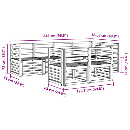 vidaXL Outdoor Sofa Set 7 pcs White 245 x 126.5 x 73 cm