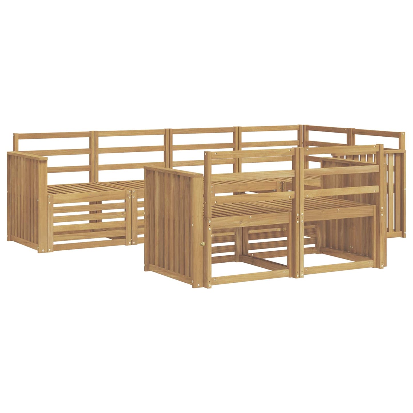 vidaXL Outdoor Sofa Set 7 pcs White 247 x 128.5 x 73 cm