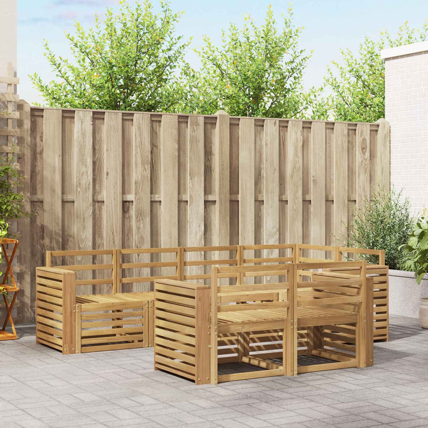vidaXL Outdoor Sofa Set 7 pcs White 251 x 132.5 x 73 cm