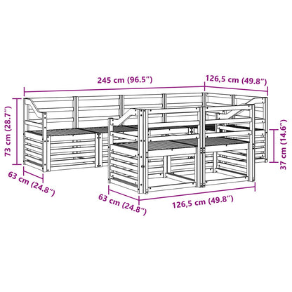 vidaXL Outdoor Sofa Set 7 pcs White 245 x 126.5 x 73 cm