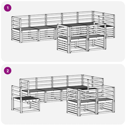 vidaXL Outdoor Sofa Set 8 pcs White 304 x 126.5 x 73 cm
