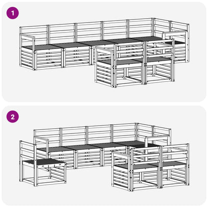 vidaXL Outdoor Sofa Set 8 pcs White 306 x 128.5 x 73 cm