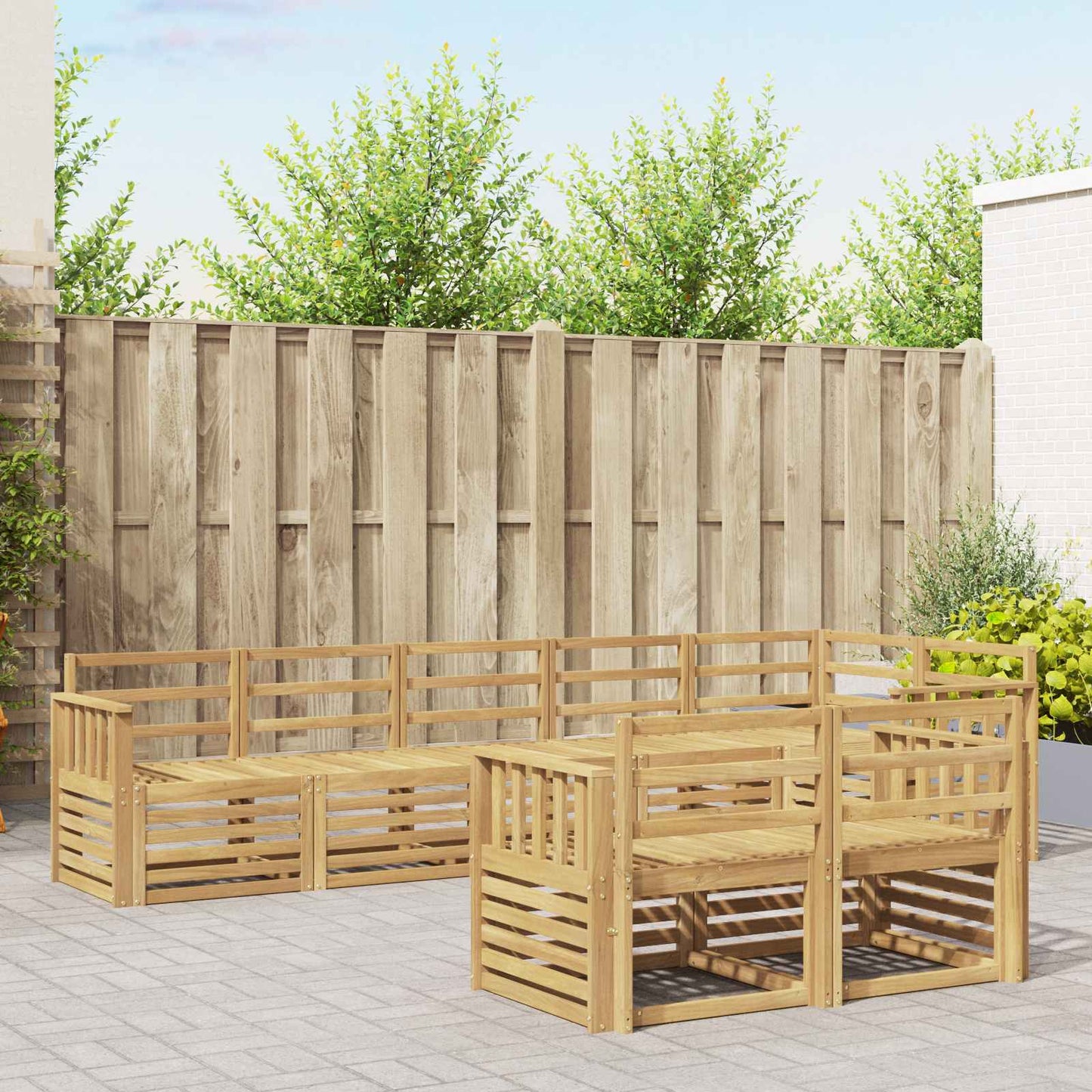 vidaXL Outdoor Sofa Set 8 pcs White 306 x 128.5 x 73 cm