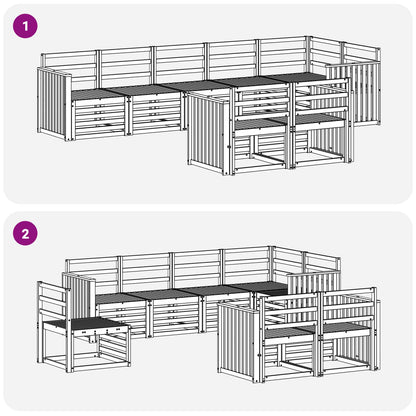 vidaXL Outdoor Sofa Set 8 pcs White 306 x 128.5 x 73 cm