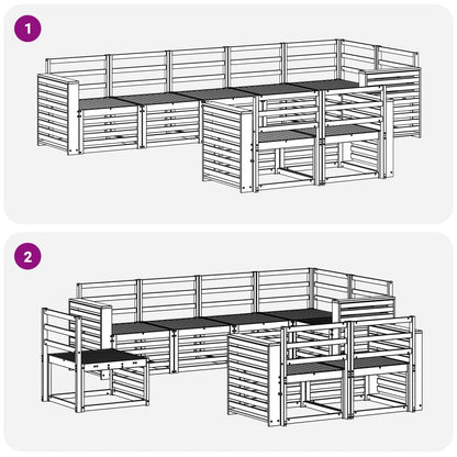 vidaXL Outdoor Sofa Set 8 pcs White 310 x 132.5 x 73 cm