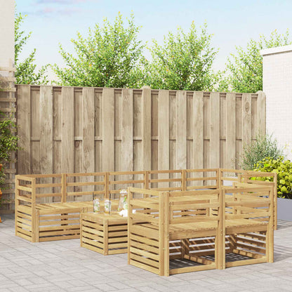 vidaXL Outdoor Sofa Set 9 pcs White 59 x 59 x 37 cm Solid Acacia Wood
