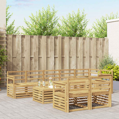 vidaXL Outdoor Sofa Set 9 pcs White 59 x 59 x 37 cm Solid Acacia Wood