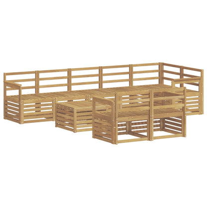 vidaXL Outdoor Sofa Set 9 pcs White 59 x 59 x 37 cm Solid Acacia Wood