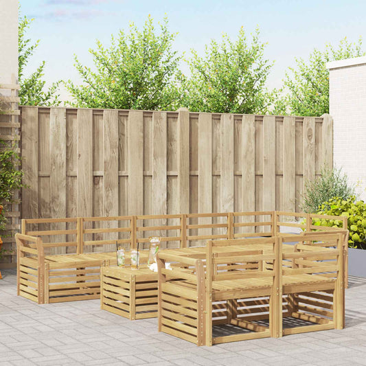 vidaXL Outdoor Sofa Set 9 pcs White 59 x 59 x 37 cm Solid Acacia Wood