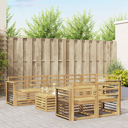 vidaXL Outdoor Sofa Set 9 pcs White 59 x 59 x 37 cm Solid Acacia Wood
