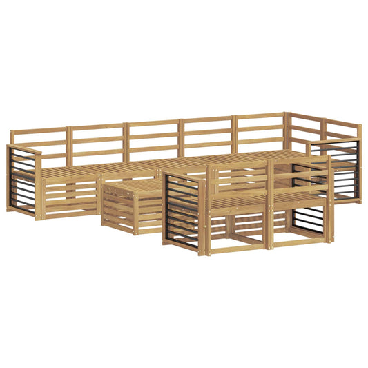 vidaXL Outdoor Sofa Set 9 pcs White 59 x 59 x 37 cm Solid Acacia Wood
