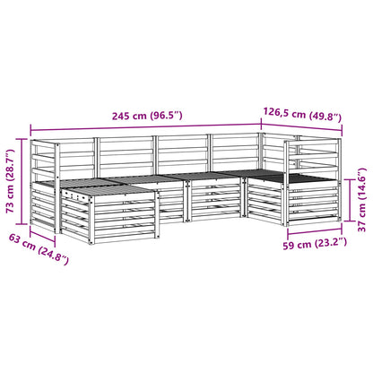 vidaXL Outdoor Sofa Set 6 pcs White Polyester