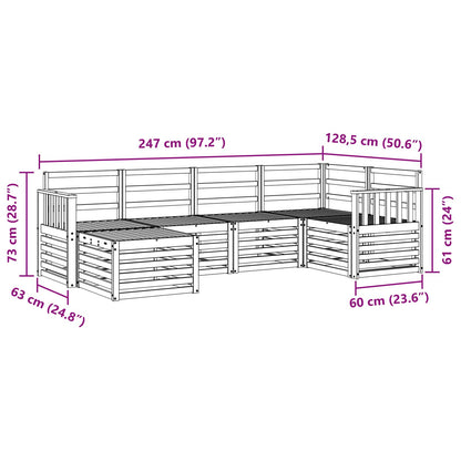 vidaXL Outdoor Sofa Set 6 pcs White Polyester