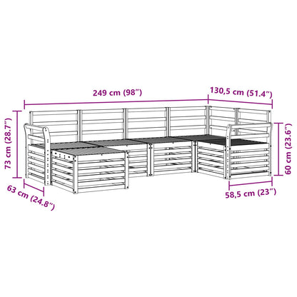 vidaXL Outdoor Sofa Set 6 pcs White Polyester