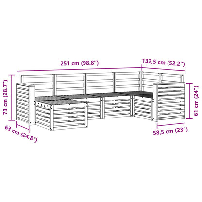 vidaXL Outdoor Sofa Set 6 pcs White Polyester