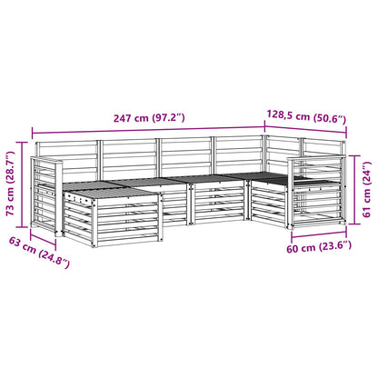 vidaXL Outdoor Sofa Set 6 pcs White Polyester