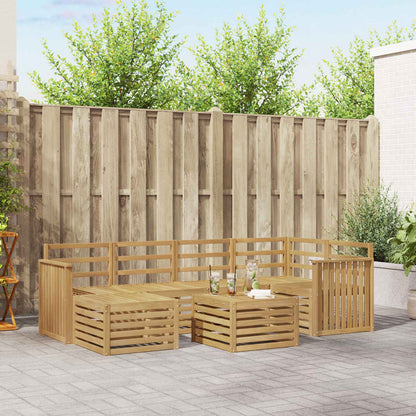 vidaXL Outdoor Sofa Set 7 pcs White Polyester