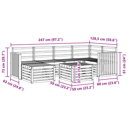 vidaXL Outdoor Sofa Set 7 pcs White Polyester