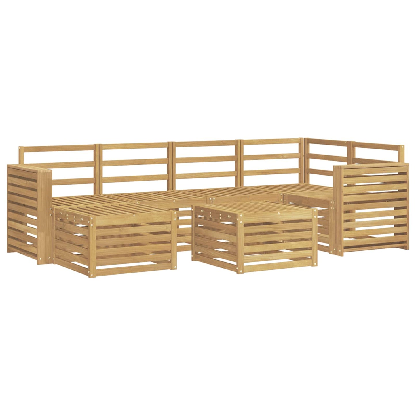 vidaXL Outdoor Sofa Set 7 pcs White Polyester