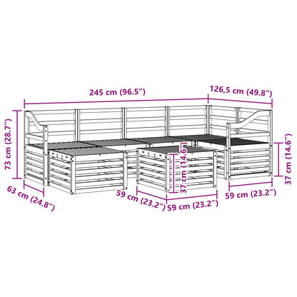 vidaXL Outdoor Sofa Set 7 pcs White Polyester