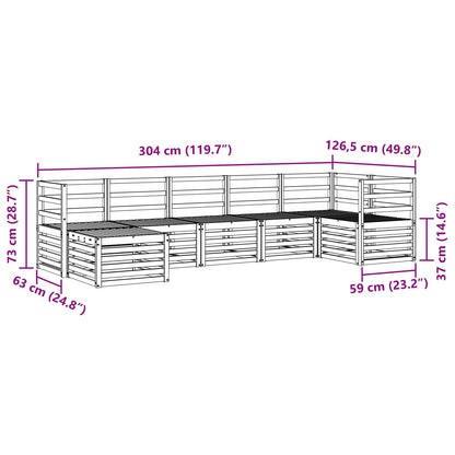 vidaXL Outdoor Sofa Set 7 pcs White