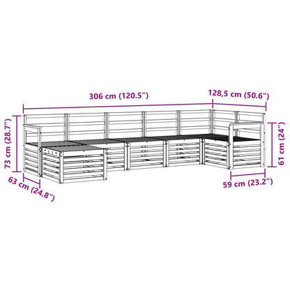 vidaXL Outdoor Sofa Set 7 pcs White