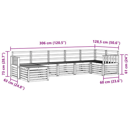 vidaXL Outdoor Sofa Set 7 pcs White