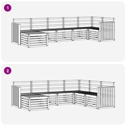 vidaXL Outdoor Sofa Set 7 pcs White