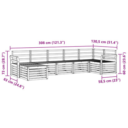 vidaXL Outdoor Sofa Set 7 pcs White