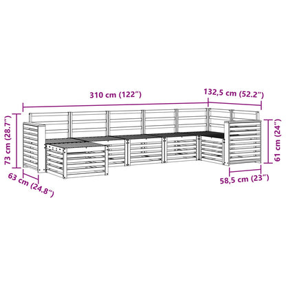 vidaXL Outdoor Sofa Set 7 pcs White