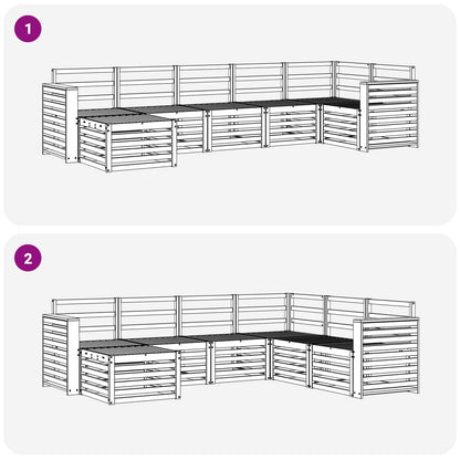 vidaXL Outdoor Sofa Set 7 pcs White