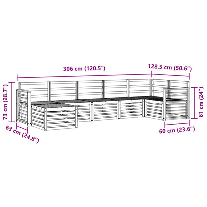 vidaXL Outdoor Sofa Set 7 pcs White