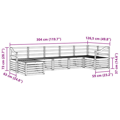 vidaXL Outdoor Sofa Set 7 pcs White