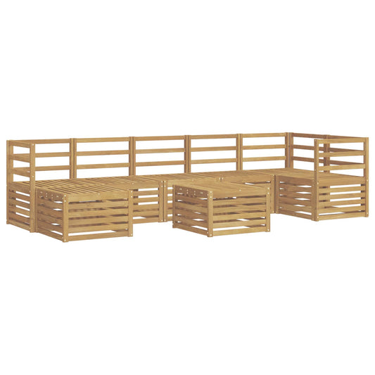 vidaXL Outdoor Sofa Set 8 pcs White 59 x 59 x 37 cm Solid Acacia Wood