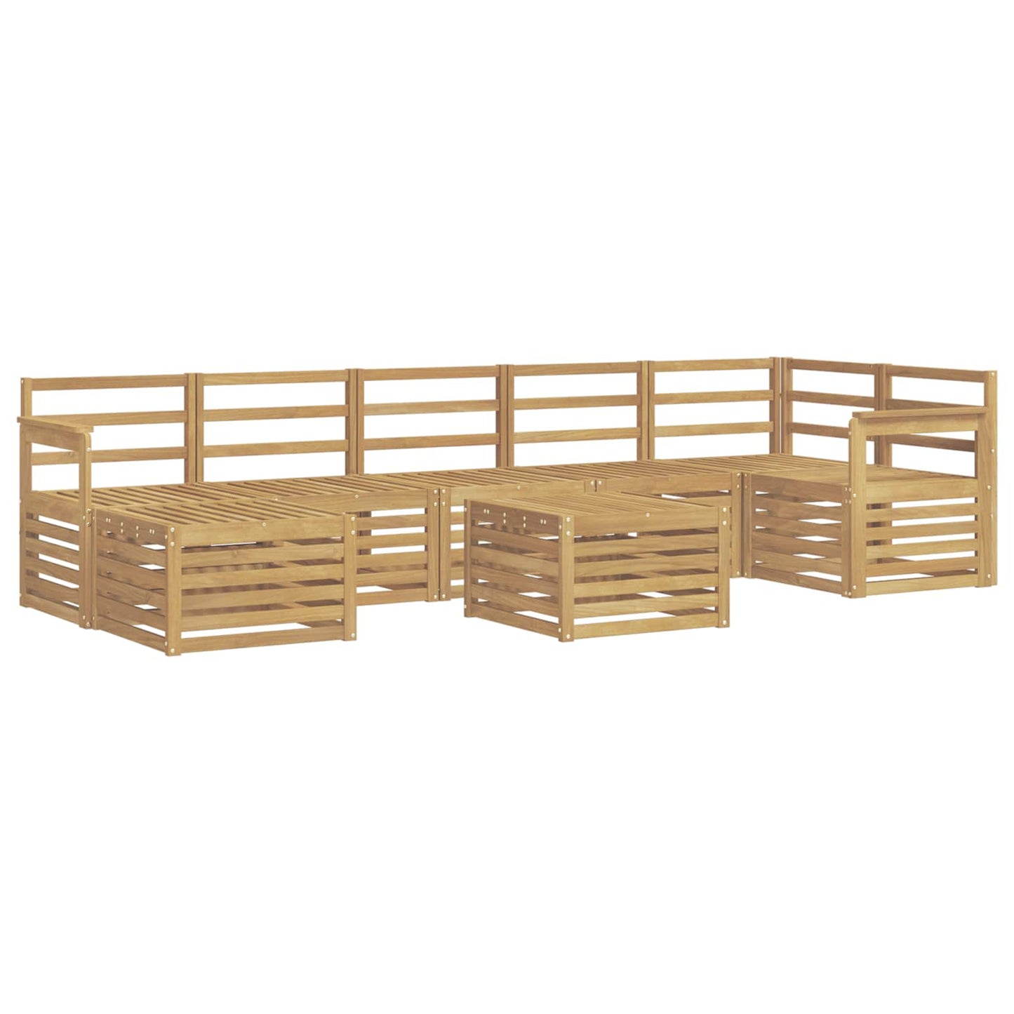 vidaXL Outdoor Sofa Set 8 pcs White 59 x 59 x 37 cm Solid Acacia Wood