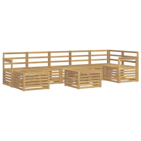 vidaXL Outdoor Sofa Set 8 pcs White 59 x 59 x 37 cm Solid Acacia Wood