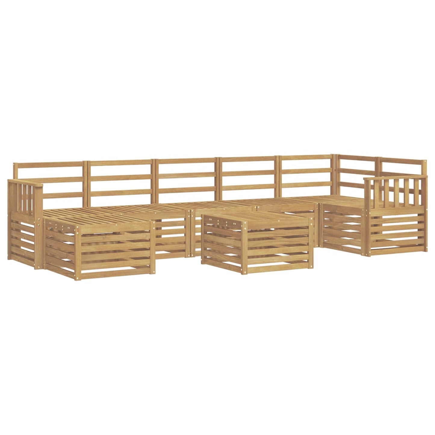vidaXL Outdoor Sofa Set 8 pcs White 59 x 59 x 37 cm Solid Acacia Wood
