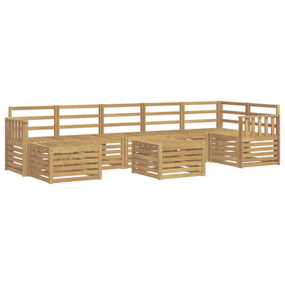 vidaXL Outdoor Sofa Set 8 pcs White 59 x 59 x 37 cm Solid Acacia Wood