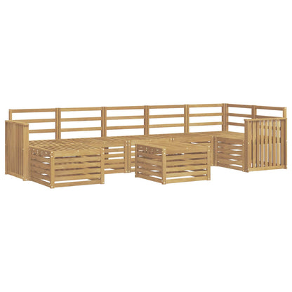 vidaXL Outdoor Sofa Set 8 pcs White 59 x 59 x 37 cm Solid Acacia Wood