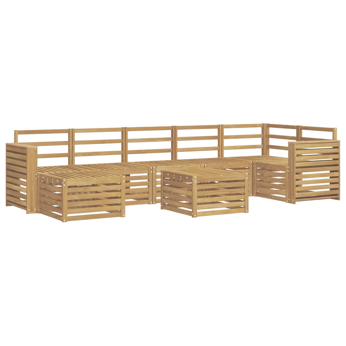 vidaXL Outdoor Sofa Set 8 pcs White 59 x 59 x 37 cm Solid Acacia Wood