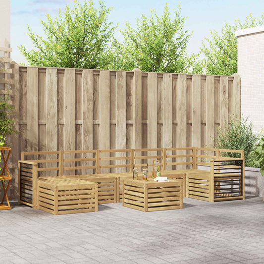 vidaXL Outdoor Sofa Set 8 pcs White 59 x 59 x 37 cm Solid Acacia Wood