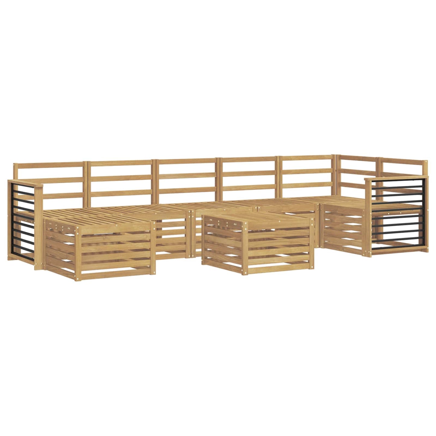 vidaXL Outdoor Sofa Set 8 pcs White 59 x 59 x 37 cm Solid Acacia Wood