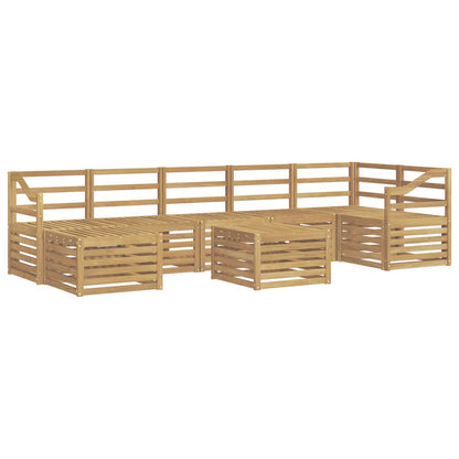 vidaXL Outdoor Sofa Set 8 pcs White 59 x 59 x 37 cm Solid Acacia Wood