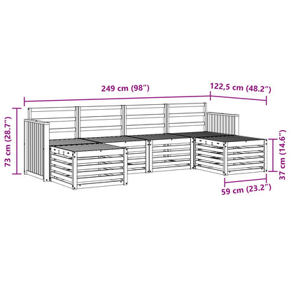 vidaXL Outdoor Sofa Set 6 pcs White 249 x 122.5 x 73 cm