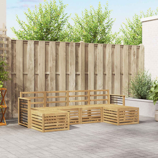 vidaXL Outdoor Sofa Set 6 pcs White Solid Acacia Wood