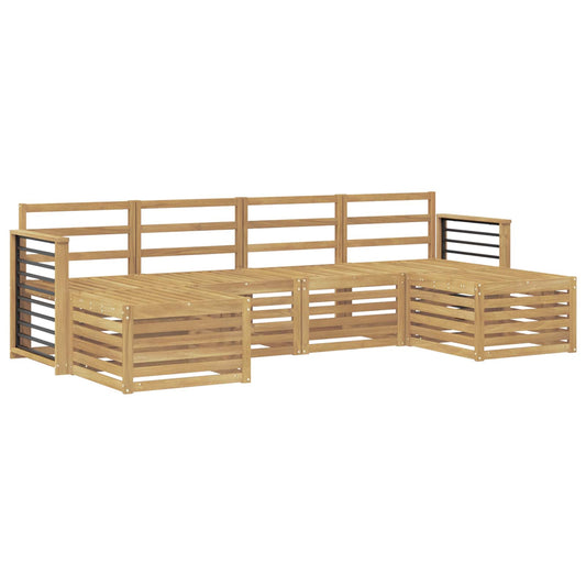 vidaXL Outdoor Sofa Set 6 pcs White Solid Acacia Wood