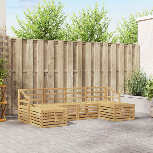vidaXL Outdoor Sofa Set 6 pcs White Solid Acacia Wood